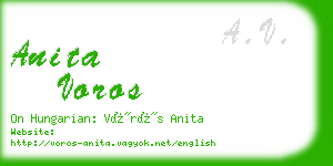 anita voros business card